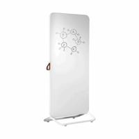 Mobiel design schrijfbord plaatstaal, geëmailleerd b x h = 887x1924 mm, wit (Framekleur: Wit)