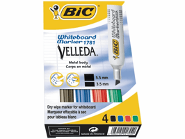 BiC Whiteboard marker Velleda 1781 3 - 6 mm, assorti (pak 4 stuks)