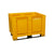 Palletcontainer van HDPE l x b x h = 1200x1000x790 mm, 3 lopers, gesloten, geel artikel afbeelding