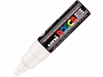 Uni Permanent marker POSCA 8 mm, wit artikel afbeelding