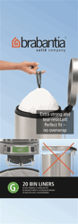 Afvalzak 23-30 liter met trekbandsluiting (G), Brabantia, kleur wit, model VB 246265 artikel afbeelding
