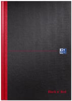 Notitieboek Oxford Black n' Red A4 96vel blanco zwart