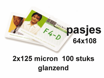LAMINEERHOES GBC BAGAGE LABEL 64X108MM 125MICRON artikel afbeelding