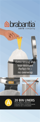 Afvalzak 3 liter met trekbandsluiting (A), Brabantia, kleur wit, model VB 311727 artikel afbeelding