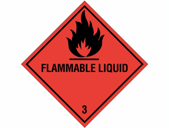 Gevarenetiket A18, 100X100mm rood opdruk zwart. Klasse 3 Flammable Liquid artikel afbeelding