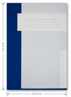 Trias dossiermap zonder elastiek - Folio. Buitenmap hoogte 34,5 cm, vulcapaciteit 6 cm, 400 grams karton, kleur donkerblauw.
