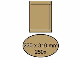 Envelop IEZZY akte 230x310mm zelfklevend 90gr bruin 250stuks
