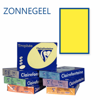 Clairefontaine Trophee kopieerpapier A4 210x297 160 g/m². Kleur: Zonnegeel. Artikelcode: 1029 (Doos à 4 Pak à 250 Vel)