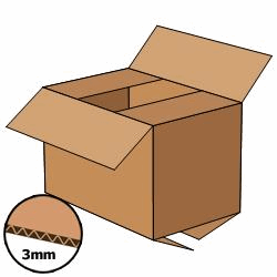 Kartonnen doos 294x194x194 mm, bruin, enkelgolf 3 mm, Fefco 0201 artikel afbeelding