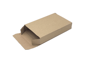 Brievenbusdoos A6 met zijklep, 155x110x26mm binnenmaat, bruin