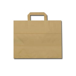 FSC® Kraft papieren blokbodemtas bruin 32+16x27cm artikel afbeelding