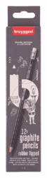 Potlood Bruynzeel 6021 Burotek HB met gum artikel afbeelding