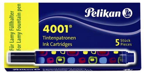 Inktpatroon Pelikan 4001 voor Lamy vulpen blauw doosje à 5 stuks artikel afbeelding