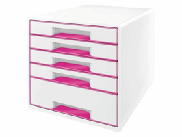 Ladenblok Leitz WOW 5 laden wit/roze