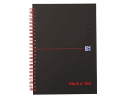 Spiraalblok Oxford Black n' Red A5 lijn 140 pagina's 80gr