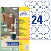 Etiket Avery Zweckform L3415-10 rond 40mm wit 240stuks