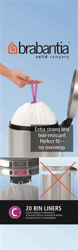 Afvalzak 10-12 liter met trekbandsluiting (C), Brabantia, kleur wit, model VB 245343 artikel afbeelding