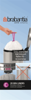 Afvalzak 10-12 liter met trekbandsluiting (C), Brabantia, kleur wit, model VB 245343