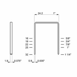 Nietjes voor nietpistolen en niettangen hoeklengte 22 mm, VE = 22400 stuks