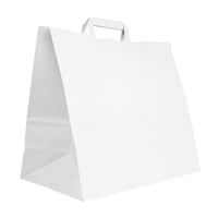 papieren draagtassen wit groot 32×16×26 cm verpakt per 300 Stuks model blanco wit