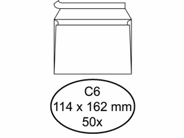 Envelop Quantore bank C6 114x162mm zelfklevend wit 50 stuks