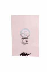 ESD Antistatische pinkpoly zak met zipsluiting afmeting 127x203mm, dikte 90micron, verpakt per 100 stuks artikel afbeelding