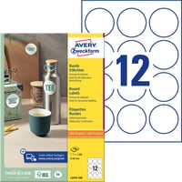 Etiket Avery Zweckform L3416 rond 60mm wit