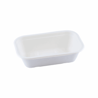 Suikerriet bakje rechthoek 650ml 205x130x56mm, kleur wit