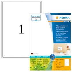 Etiket HERMA recycling 10736 199.6x289.1mm 80 stuks wit