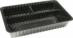 A-Bakje Type A24 3-vaks 205x122x36 PS Zwart Inhoud 400CC. Sausinhoud 70CC/70CC. Doosinhoud 500 St.