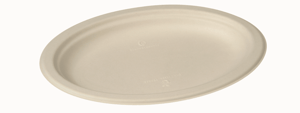 Suikerriet bord ovaal 26,3x19cm, kleur wit