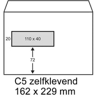 Envelop Raadhuis 162x229mm VL P/S/pk100