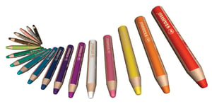 Kleurpotloden STABILO 880 woody 3 in 1 assorti etui à 6 stuks