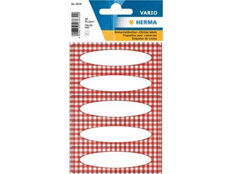 ETIKET HERMA 3639 VARIO KEUKEN RUIT ROOD 76X23MM artikel afbeelding