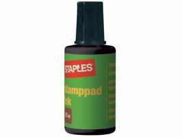 Staples Stempelinkt Zwart (fles 27 milliliter)