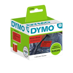 Etiket Dymo 2133399 labelwriter 54x101mm badgelabel zwart/rood 220stuks artikel afbeelding