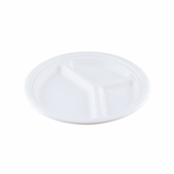 Suikerriet bord 26cm Ø 3-vaks, kleur wit artikel afbeelding