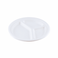 Suikerriet bord 26cm Ø 3-vaks, kleur wit