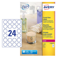 Etiket Avery L7780-25 rond 40mm transparant 600stuks