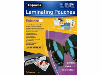 Fellowes Lamineerhoezen ZELFKLEVEND A3 80mic 100PK artikel afbeelding