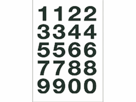 Etiket HERMA 4136 20x18mm getallen 0-9 zwart op transparant