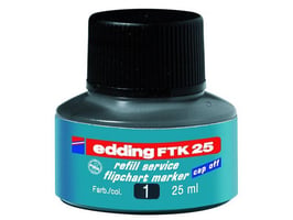 Inkt edding FTK25 zwart/fl25ml
