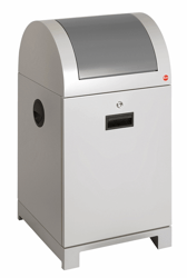 ProfiLine recycling afvalbak met afvalzakhouder 40 ltr, Hailo, kleur witaluminium/grijs, model VB 094193 artikel afbeelding