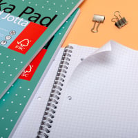 Collegeblok Pukka Jotta A4 ruit 5x5mm 4-gaats 200 pagina's 80gr groen