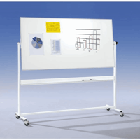Mobiel kantelbord, dubbelzijdig plaatstaal, gelakt (Bordbreedte: 1200 mm; Bordhoogte: 900 mm; Breedte: 1300 mm; Framekleur: Wit; Framemateriaal: aluminium, zilverkleurig geanodiseerd; Gewicht: 29,7 kg; Hoogte: 1840 mm)