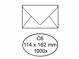 Envelop IEZZY bank C6 114x162mm gegomd wit