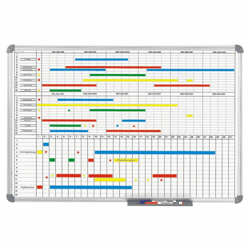 Maand-/jaarplanner, 2x6 maanden, inclusief toebehorenset hoogte 900 mm, staal breedte 600 mm