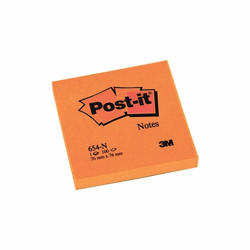 Post-it® Notitieblok Neon Mono Colour Pack 76 x 76 mm, neonoranje (pak 6 x 100 vel) artikel afbeelding