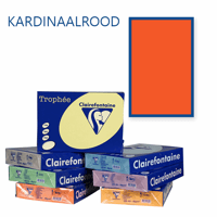 Clairefontaine Trophee kopieerpapier A4 210x297 160 g/m². Kleur: Koraalrood. Artikelcode: 1004 (Doos à 4 Pak à 250 Vel)