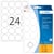 Etiket HERMA 2260 rond 25mm wit 768stuks